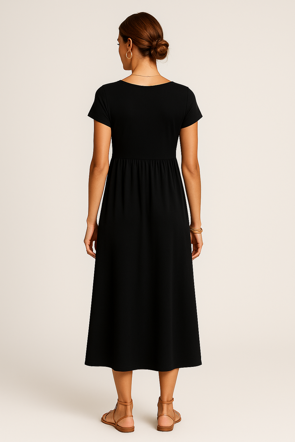 Vestido Alice Midi e Manga Curta Black Friday