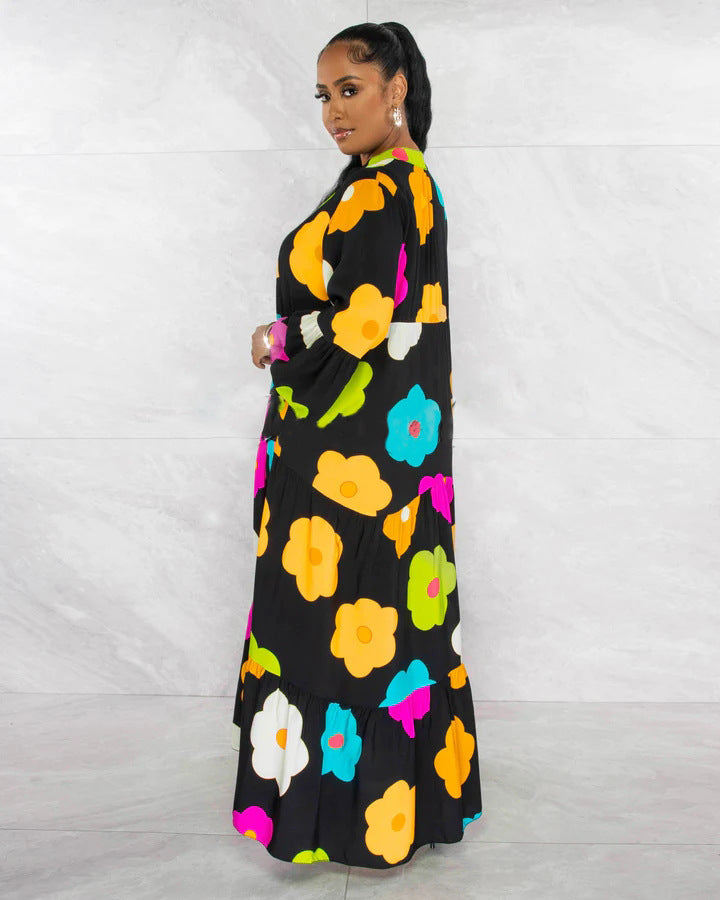 Vestido Estampado Flower Elegante