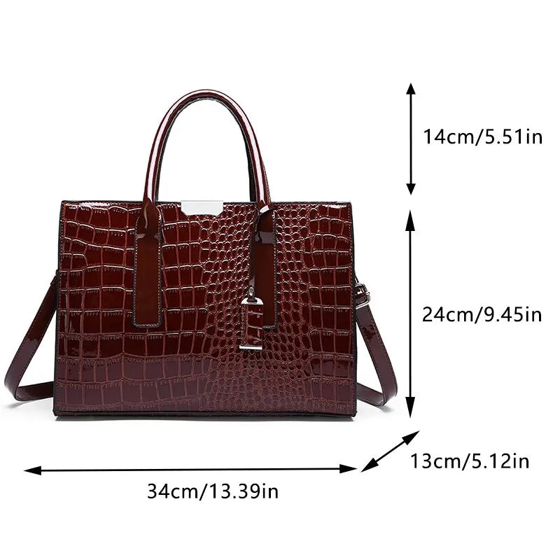 Bolsa de Ombro Feminina em Couro de Jacaré Zirta Croco