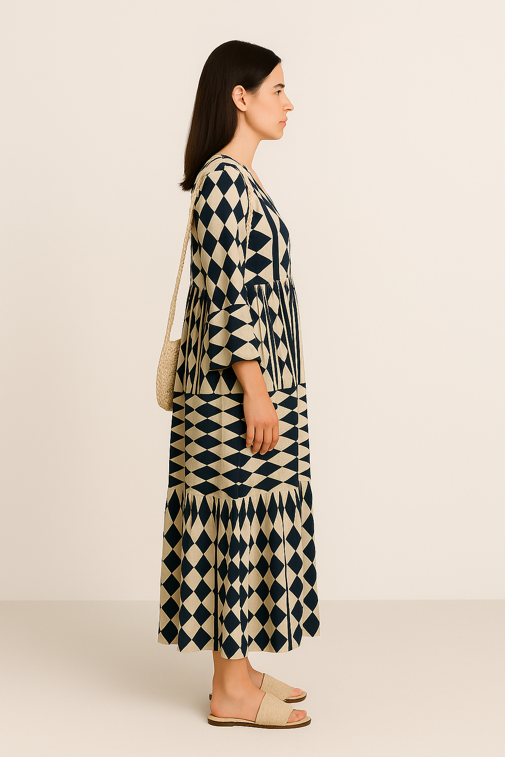 Vestido Longuete™ Tecido Leve Estiloso e Moderno Black Friday