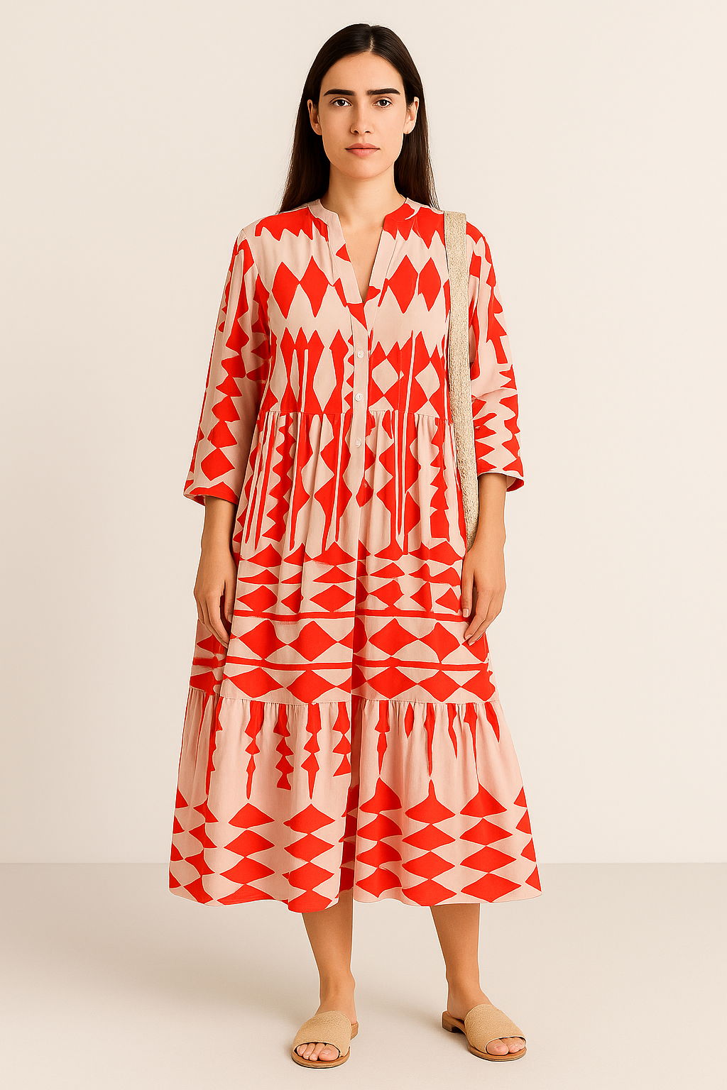 Vestido Longuete™ Tecido Leve Estiloso e Moderno Black Friday