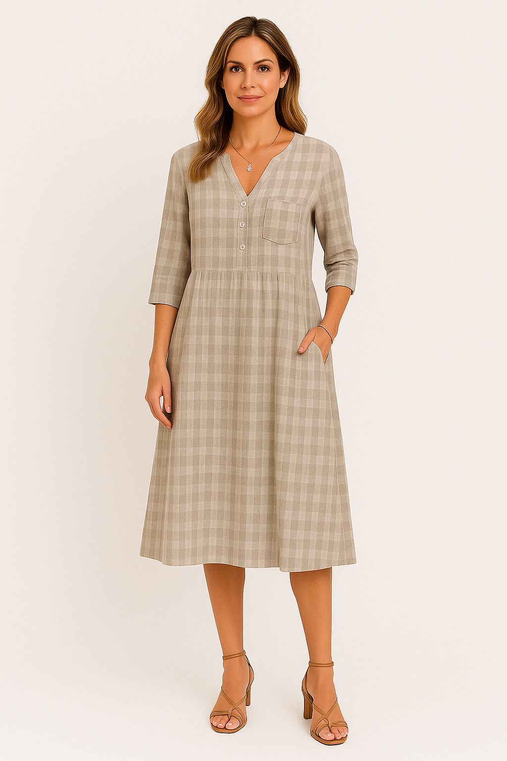 Vestido Ana Maria Decote V Manga Longa Black Friday