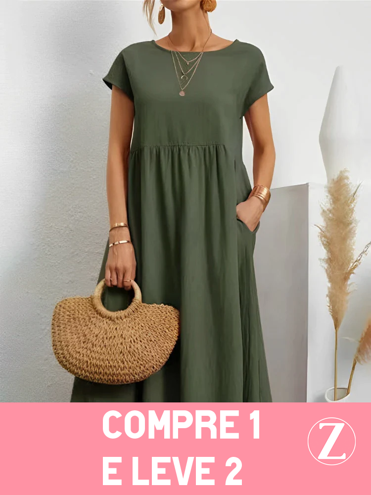 COMPRE 1 LEVE 2 - Vestido Soltinho Longo Feminino Elizabeth