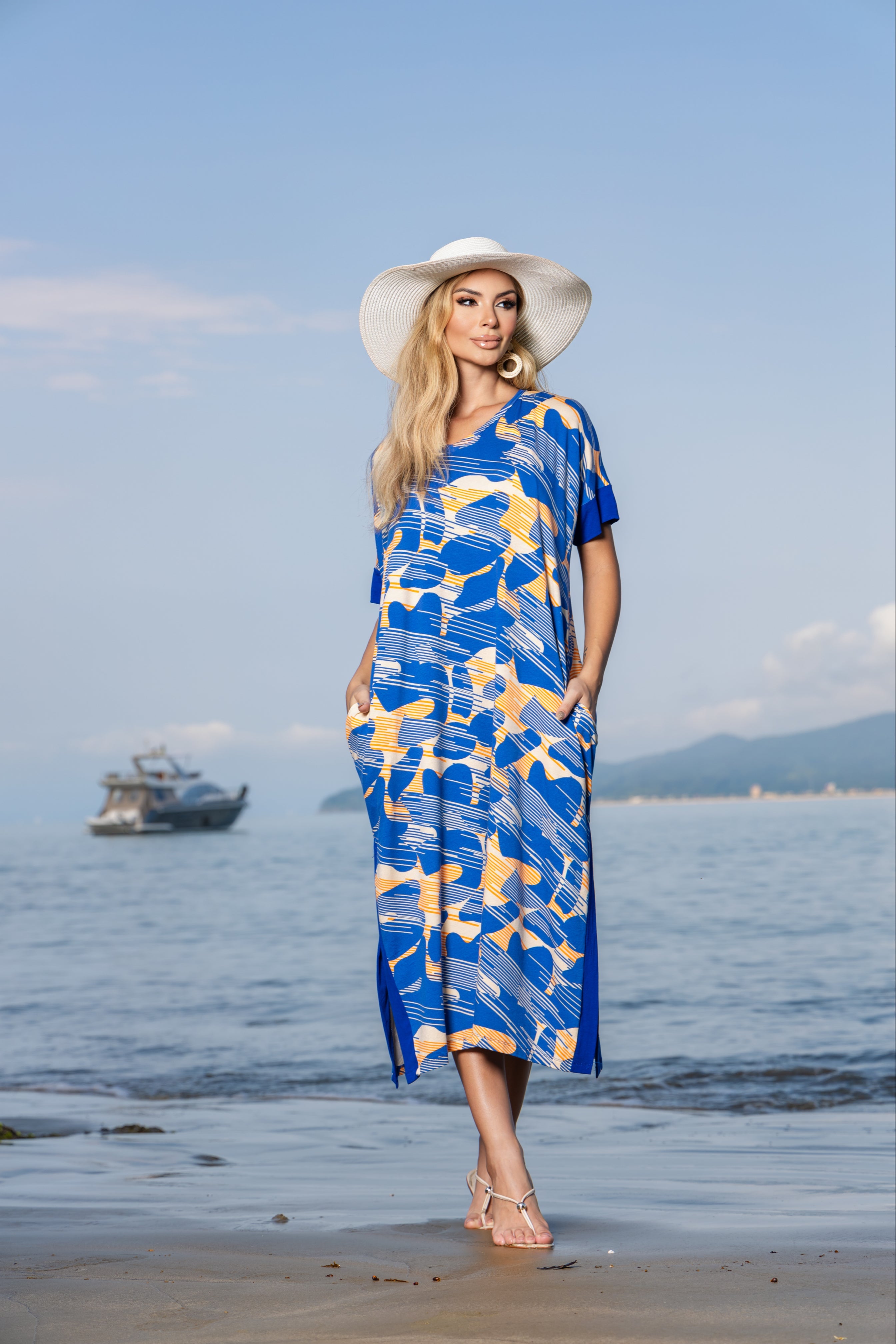 Vestido Longo Soltinho Estampado - Malha Premium