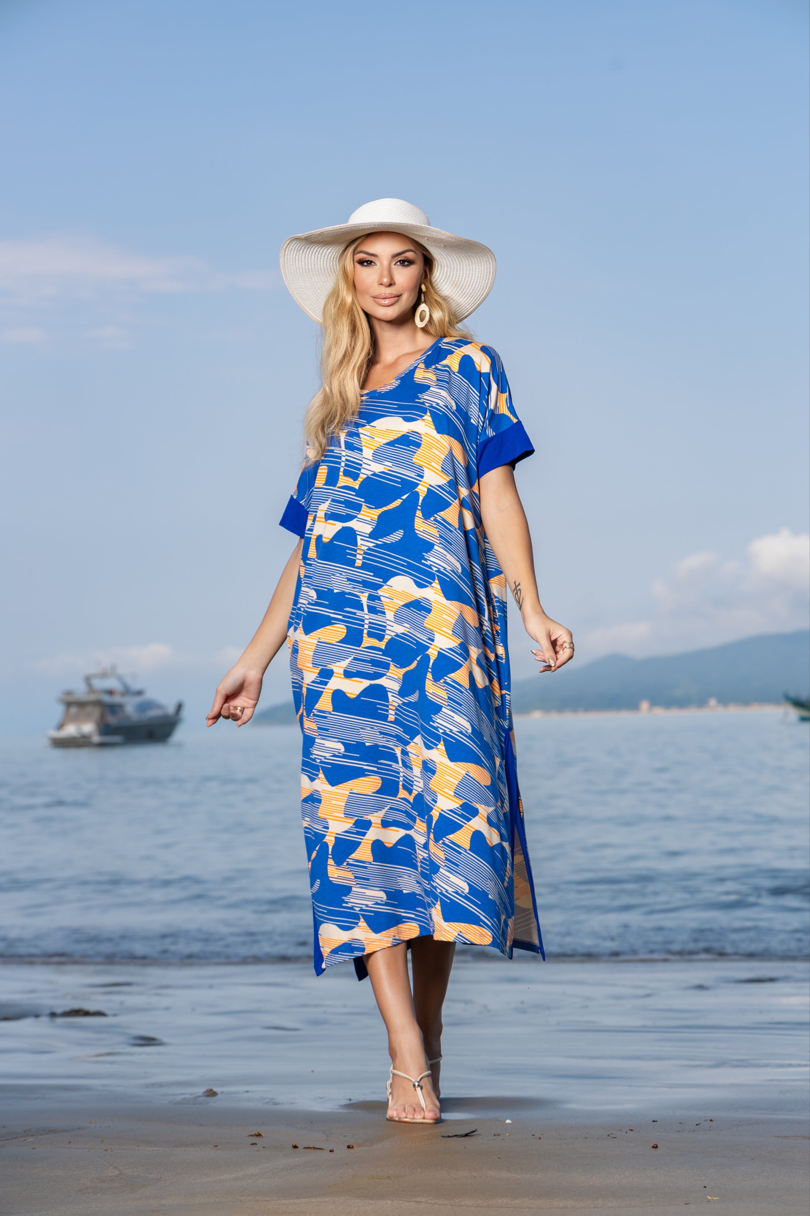 Vestido Longo Soltinho Estampado - Malha Premium