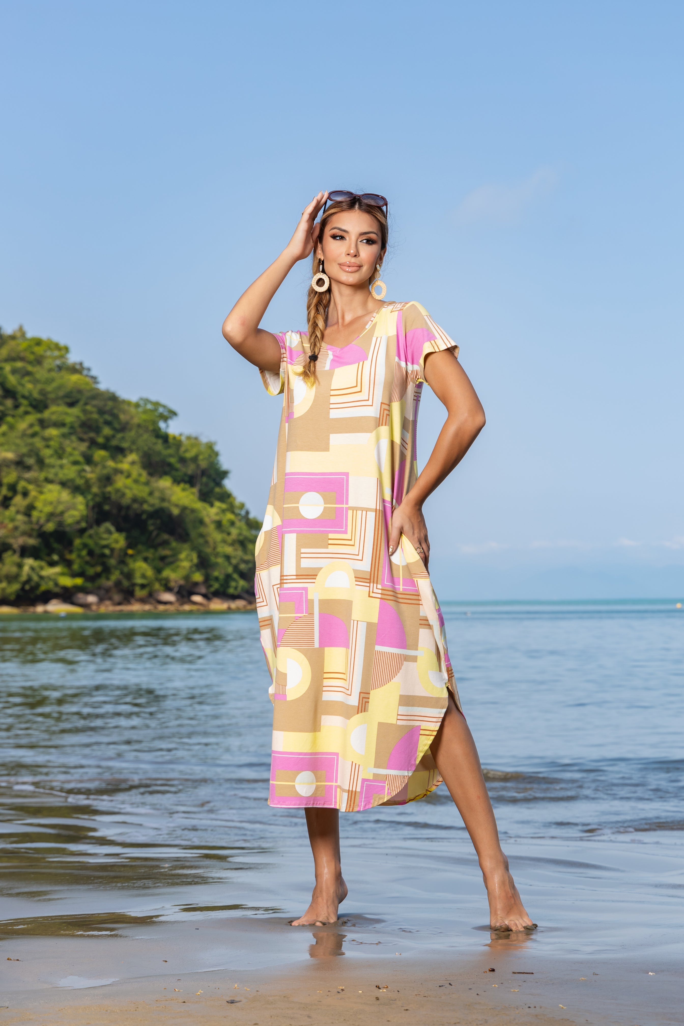 Vestido Longo Soltinho Estampado - Malha Premium