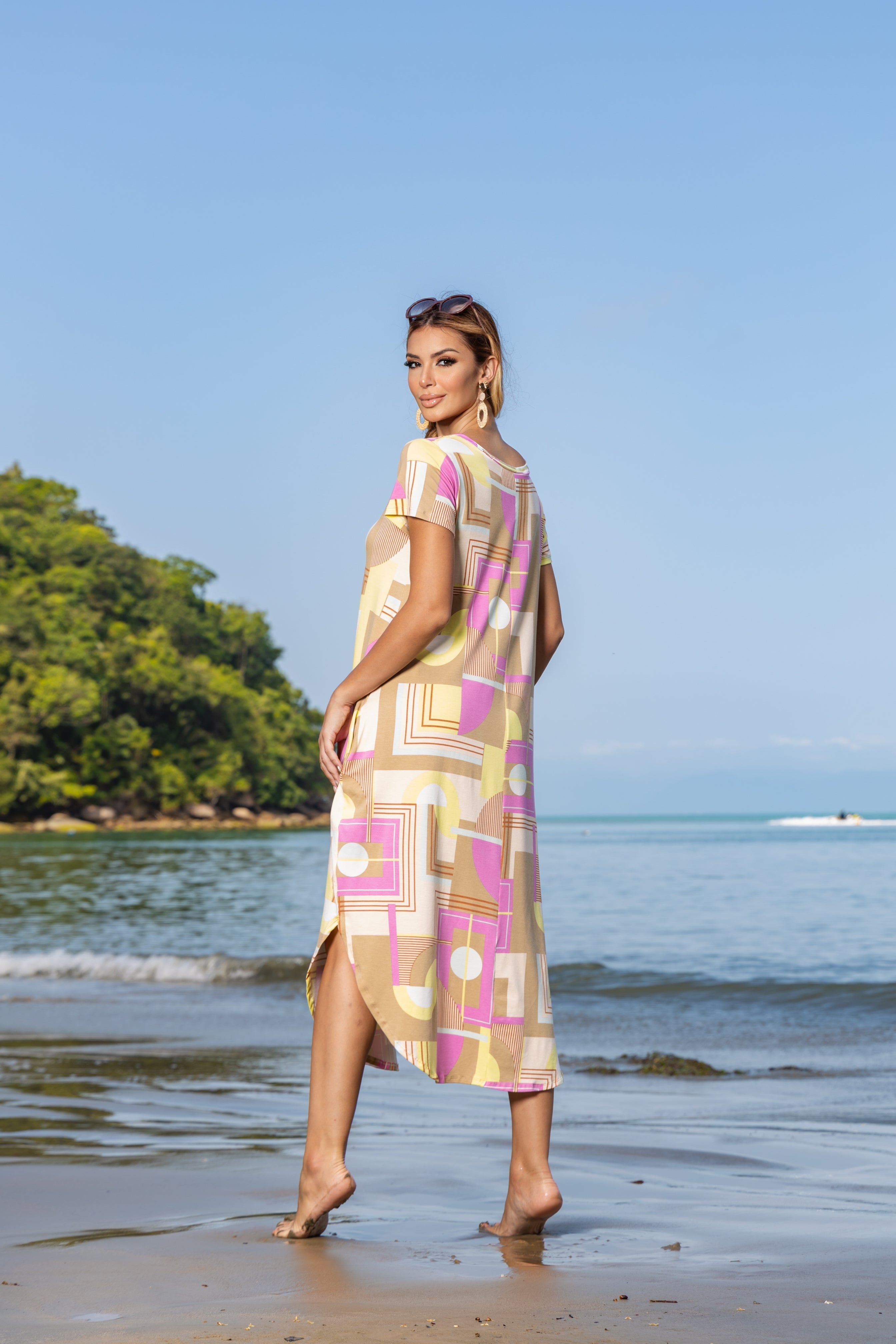 Vestido Longo Soltinho Estampado - Malha Premium