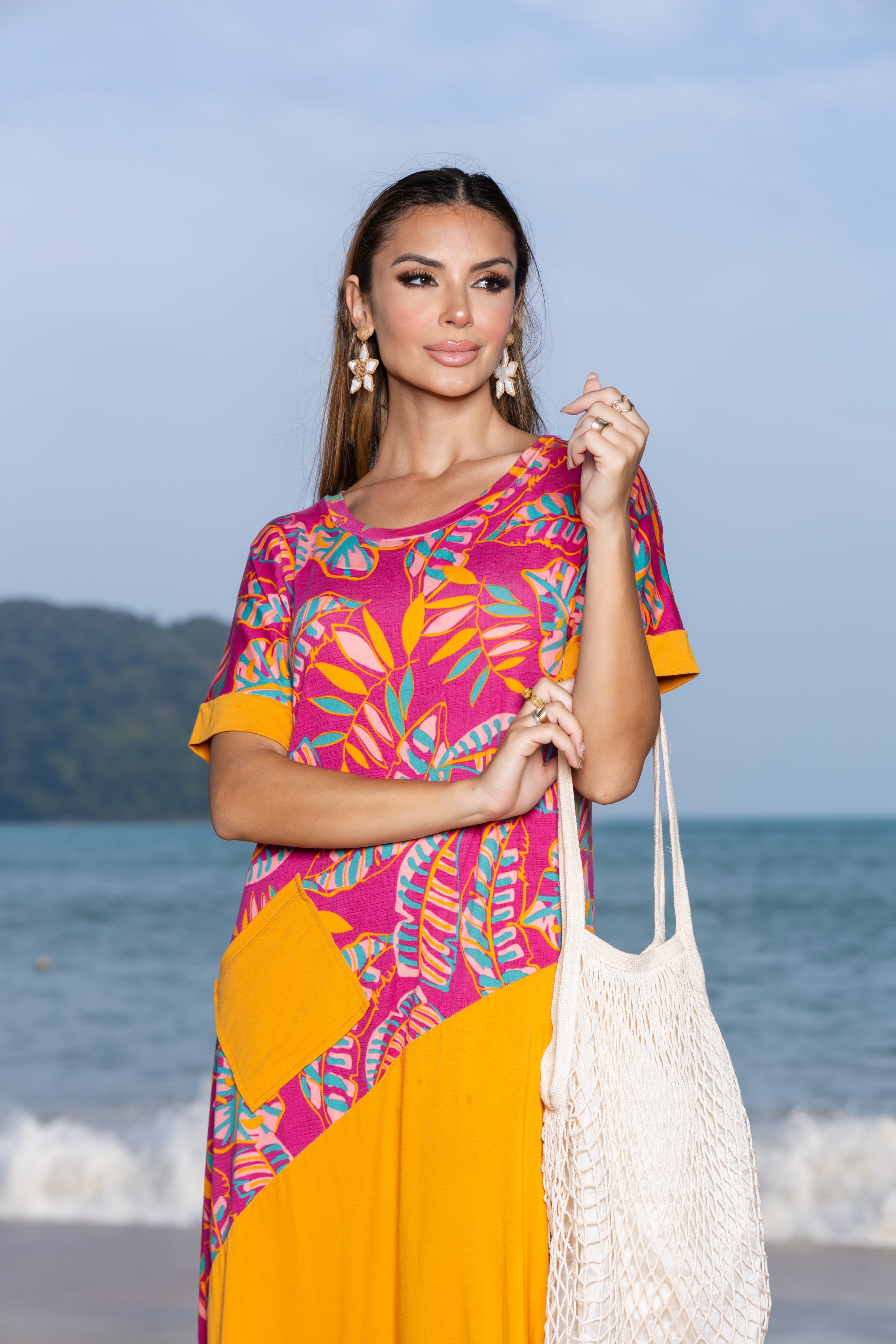 Vestido Longo Soltinho Estampado - Malha Premium