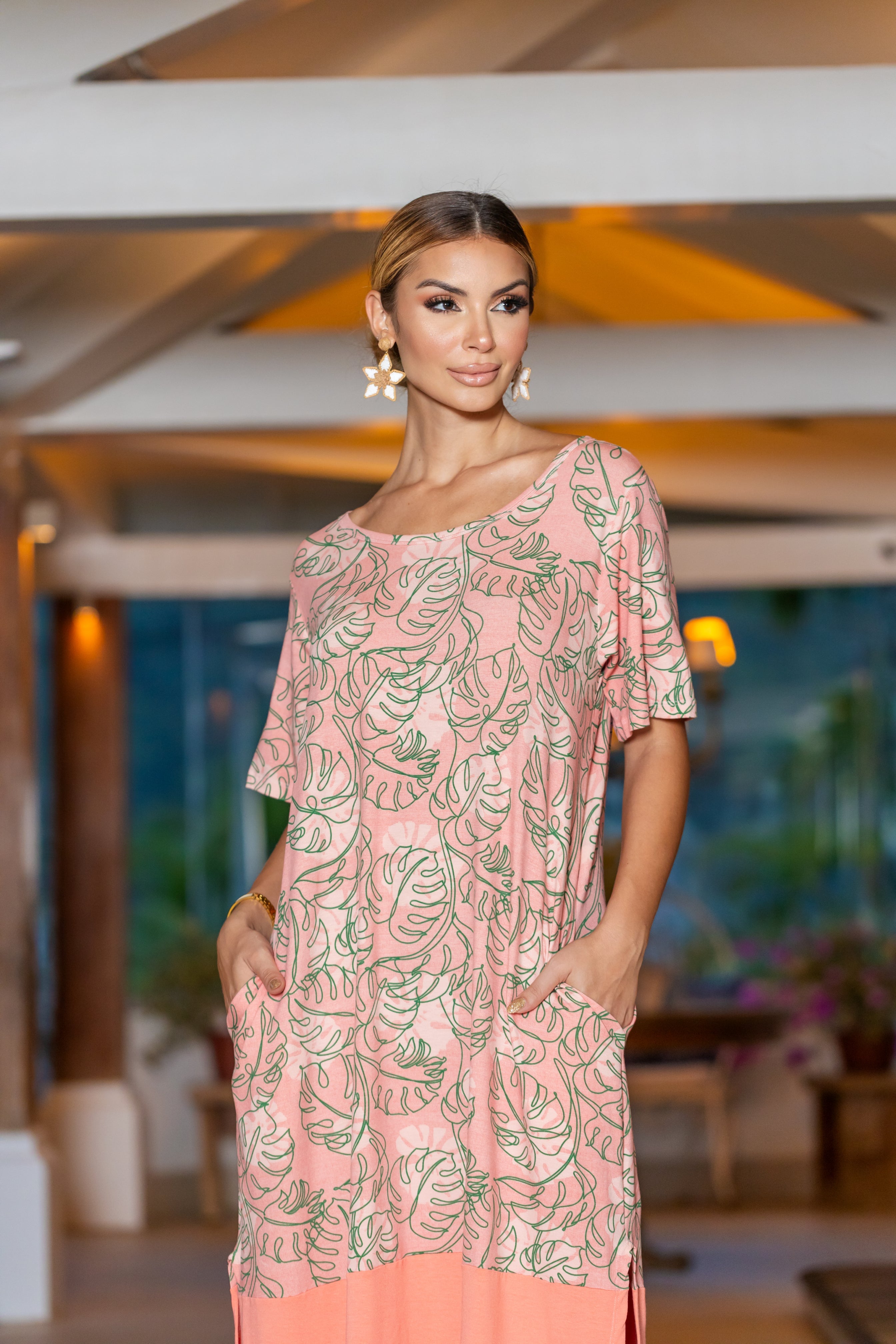 Vestido Longo Soltinho Estampado - Malha Premium