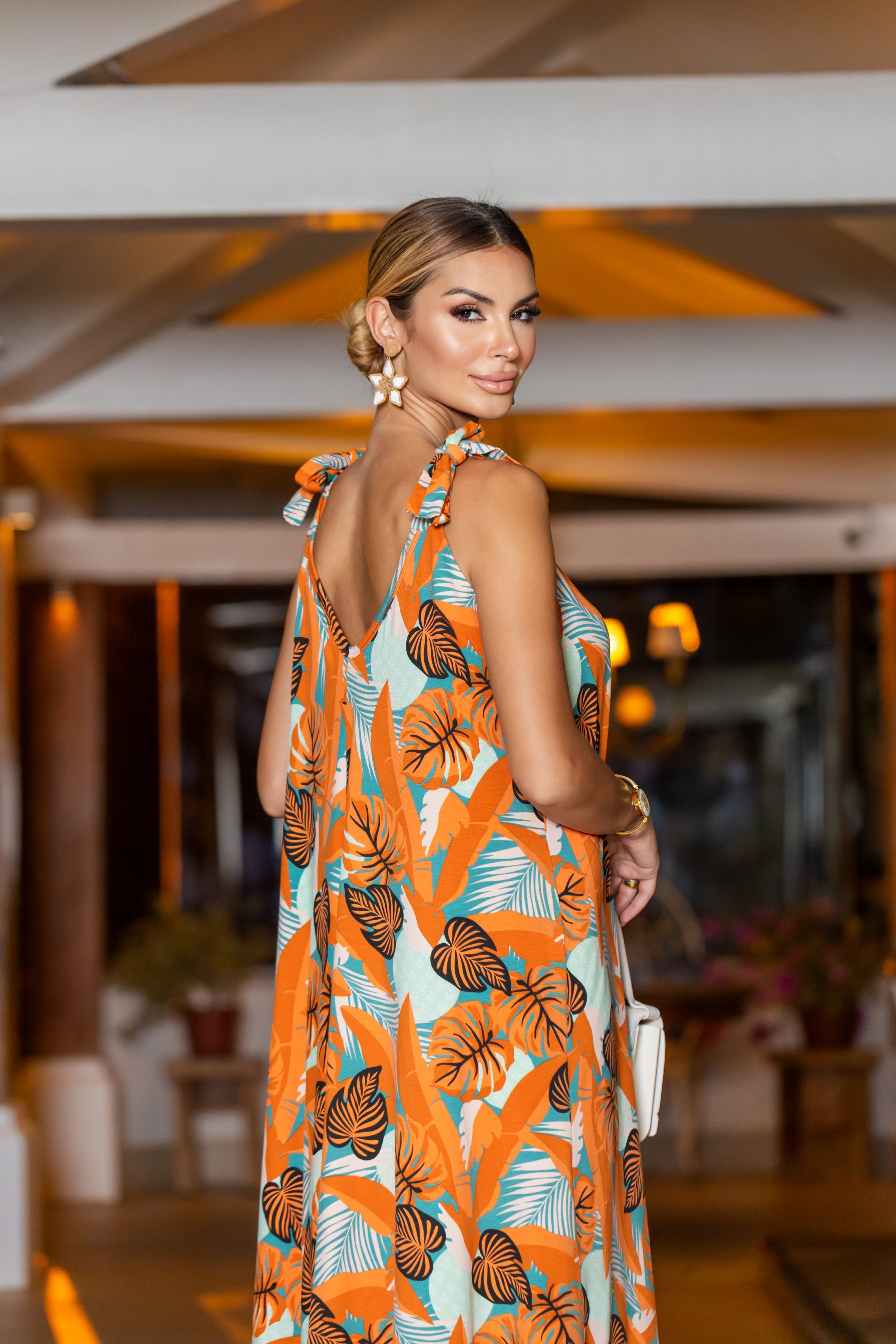 Vestido Longo Soltinho Sem Mangas Estampado - Malha Premium