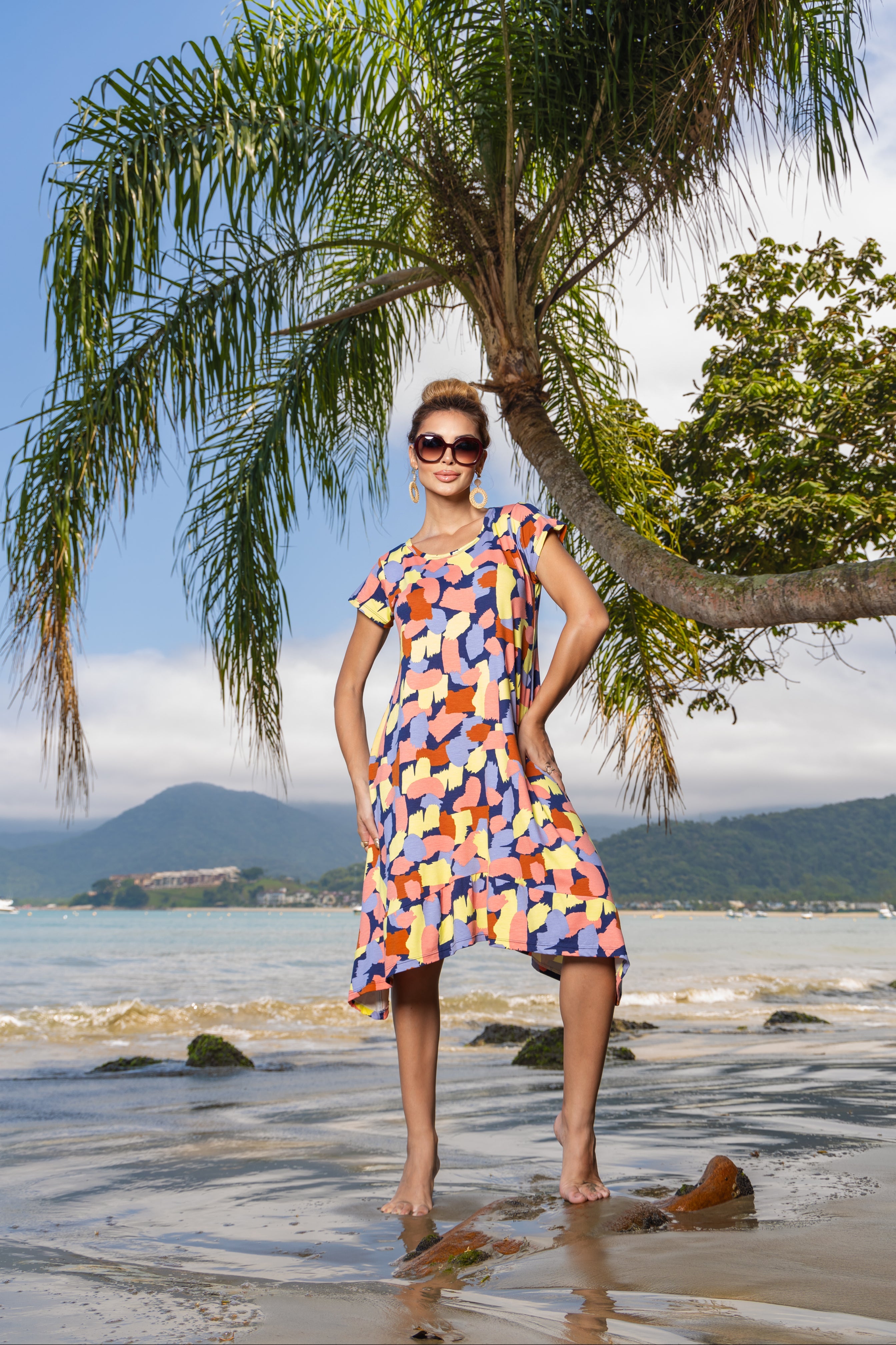 Vestido Midi Soltinho Estampado - Malha Premium