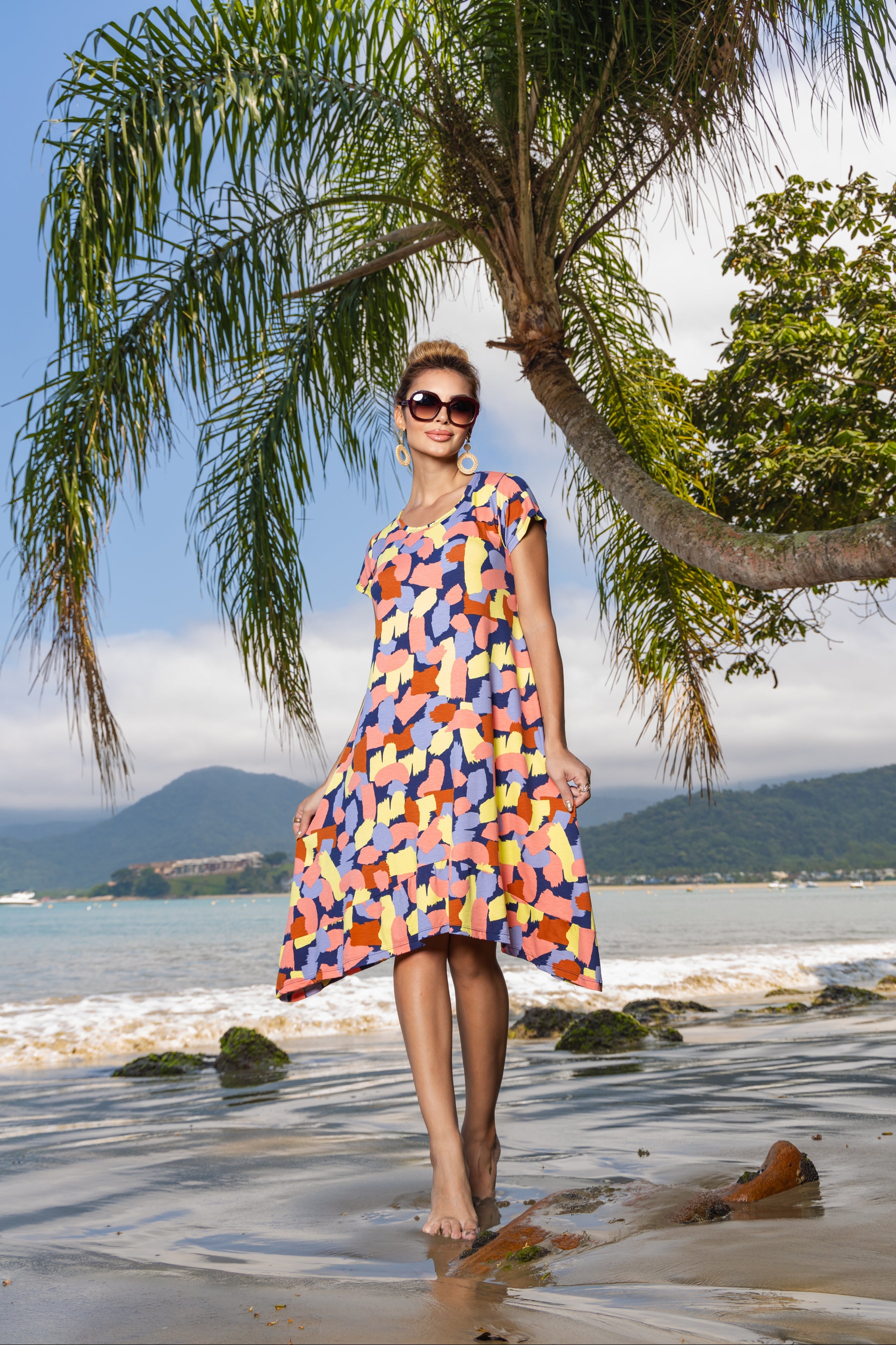 Vestido Midi Soltinho Estampado - Malha Premium