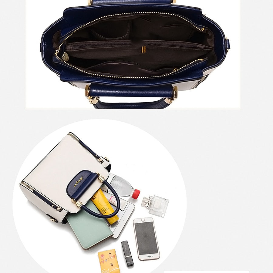 Bolsa de Couro Bicolor Feminina