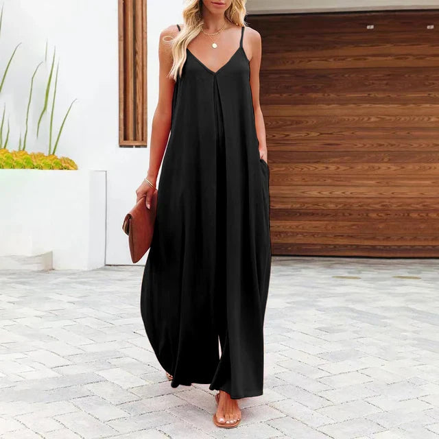 Macacão Soltinho sem Manga Feminino Monocromático