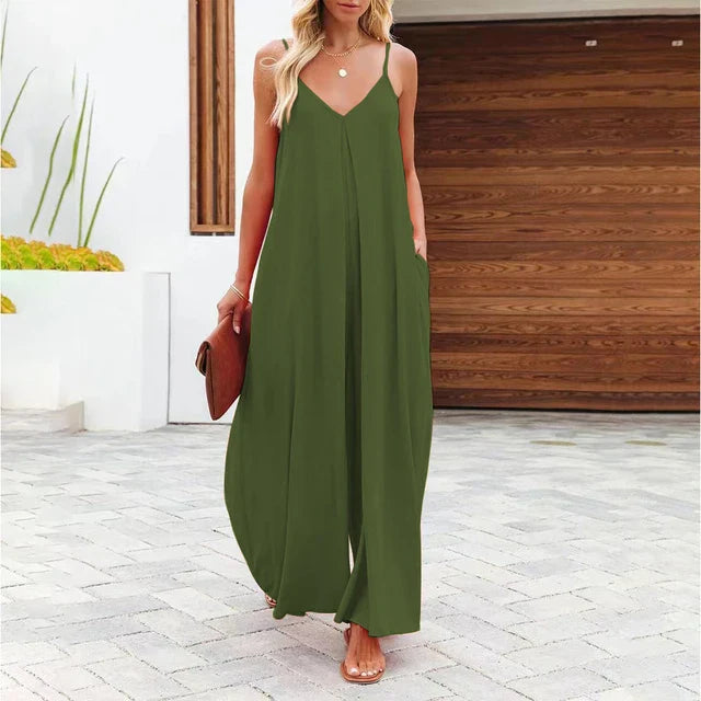 Macacão Soltinho sem Manga Feminino Monocromático