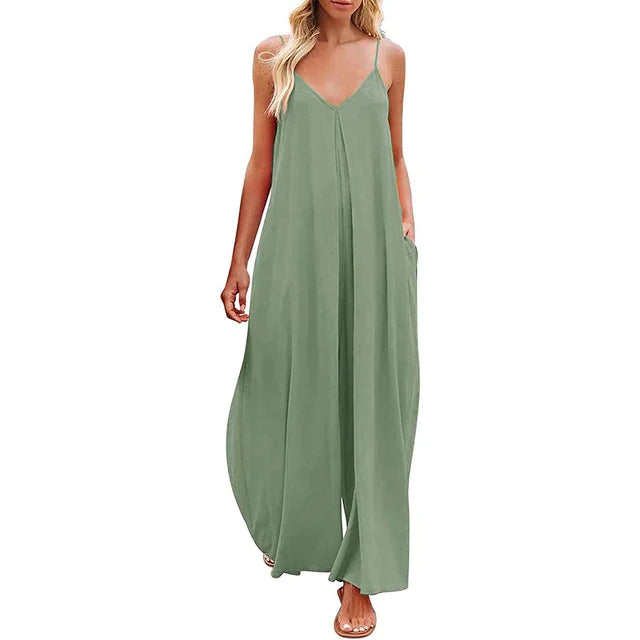 Macacão Soltinho sem Manga Feminino Monocromático