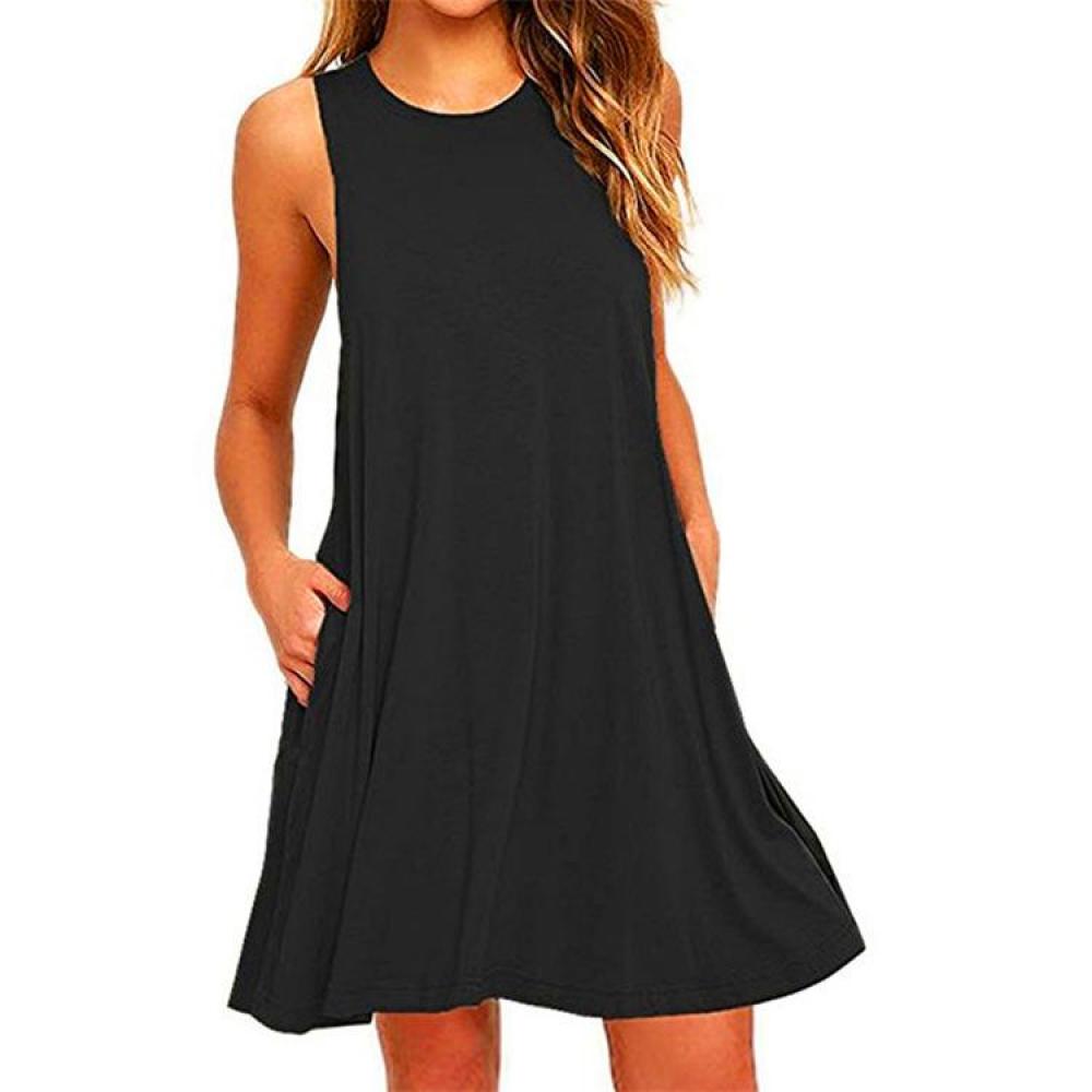 Vestido Sandi Evasê e sem mangas Black Friday