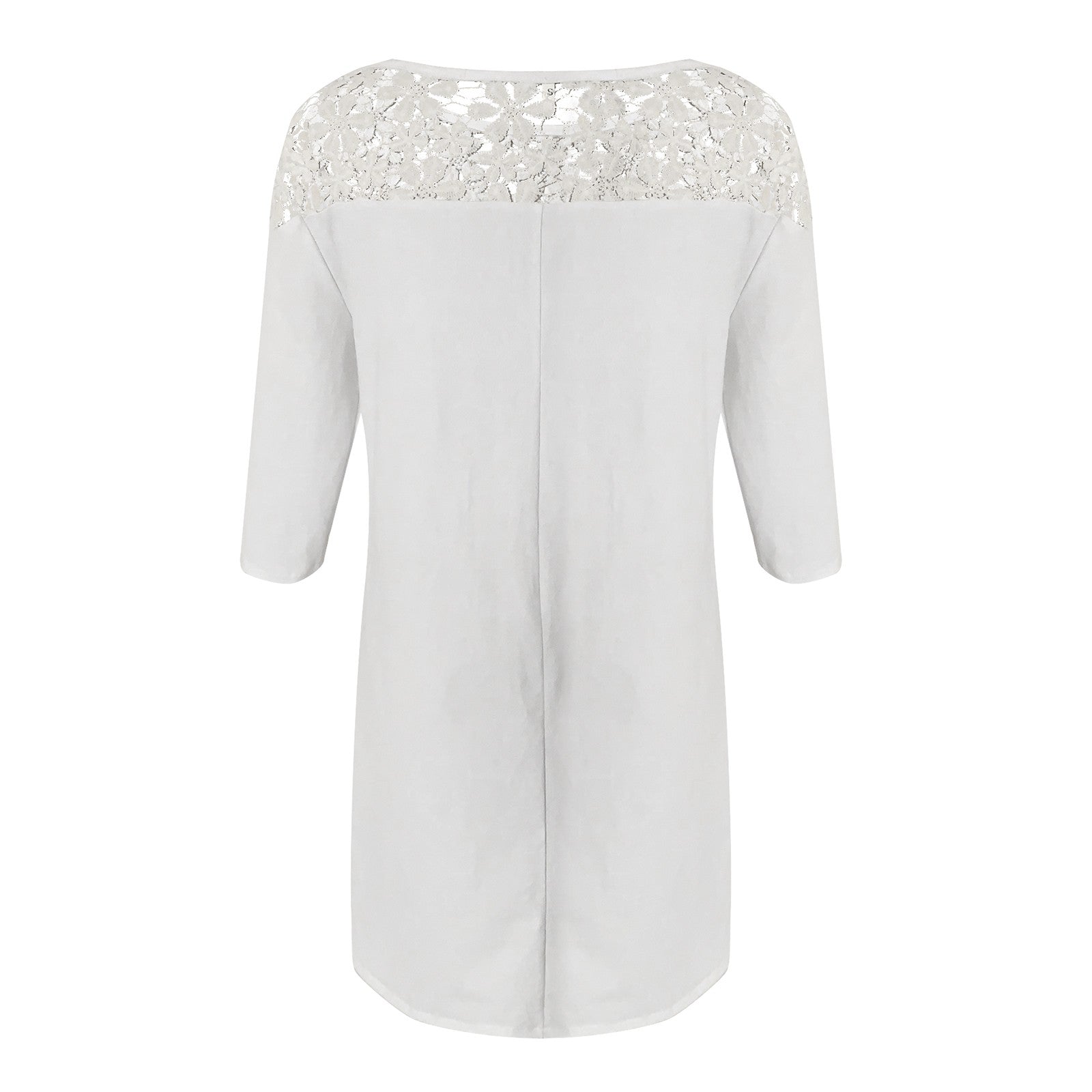 Vestido Bruna Curto Manga 3/4 e Renda Guipir no Decote Black Friday