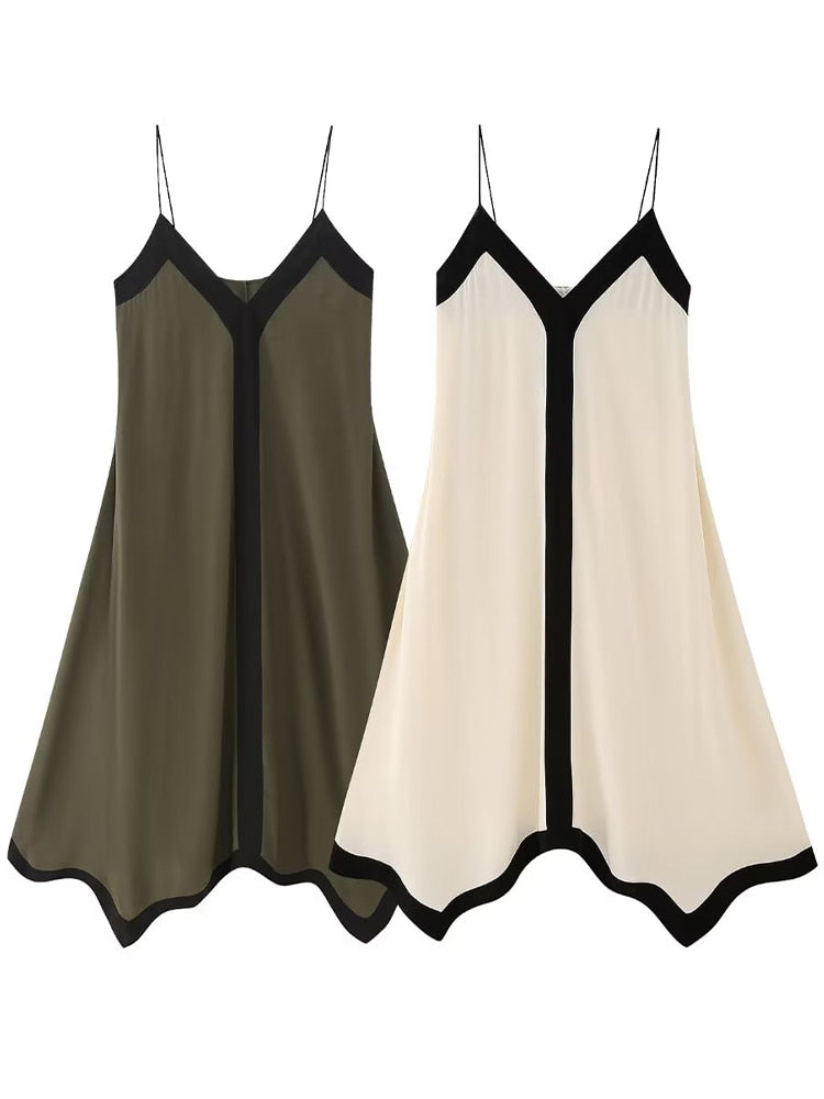 Vestido Verônica Alças Finas e Decote V em 2 Cores Black Friday