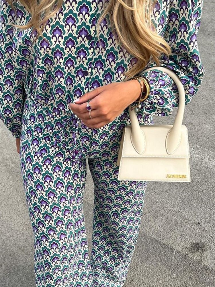 Conjunto Feminino Fashion Estampado - Blusa + Calça