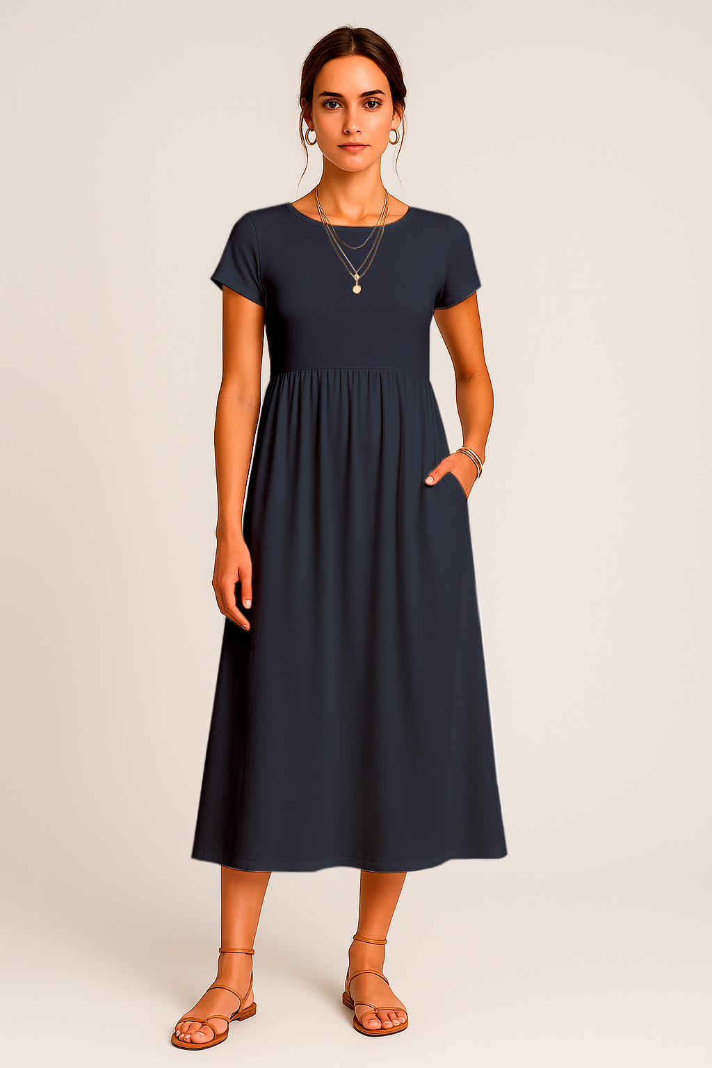 Vestido Alice Midi e Manga Curta Black Friday