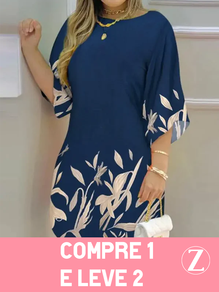 COMPRE 1 LEVE 2 - Vestido Casual Midi Estampado Feminino