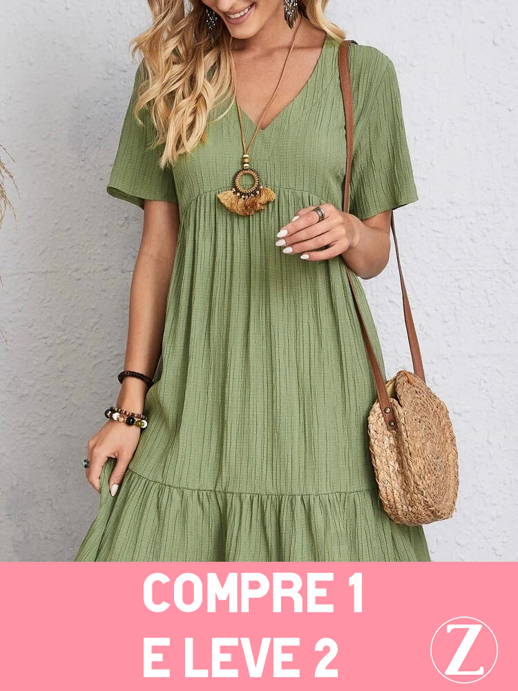 COMPRE 1 LEVE 2 - Vestido Casual Soltinho Midi de Verão Anne