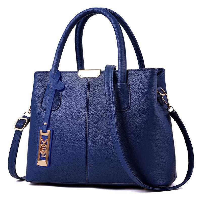 Bolsa-de-Couro-Feminina-de-Ombro-Azul