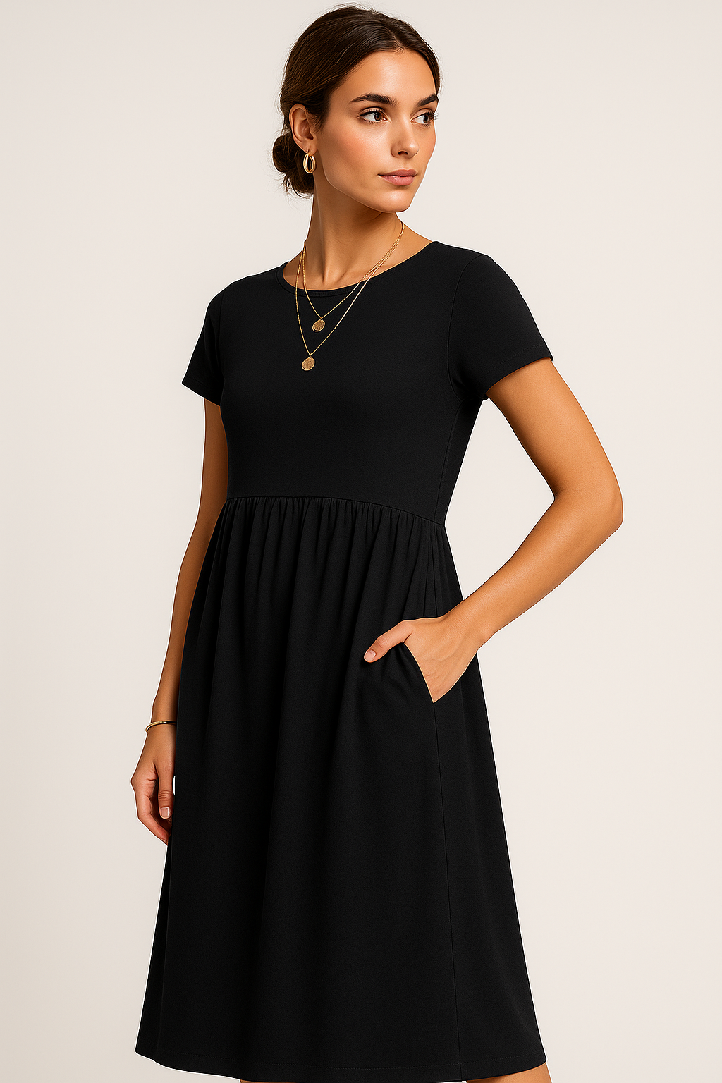 Vestido Alice  Midi e Manga Curta Black Friday