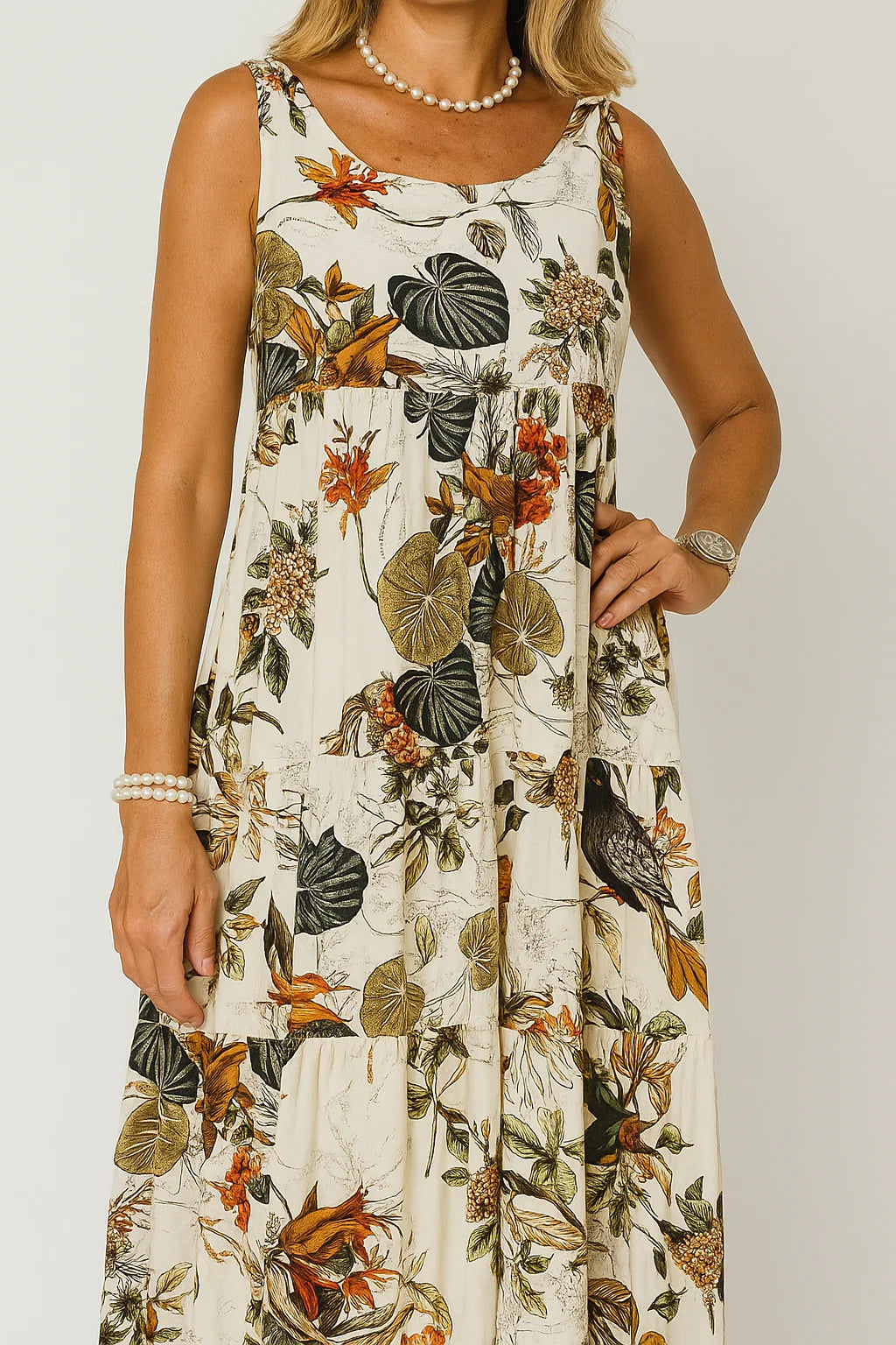 Vestido Flora Longo sem Mangas [Lançamento 2025]