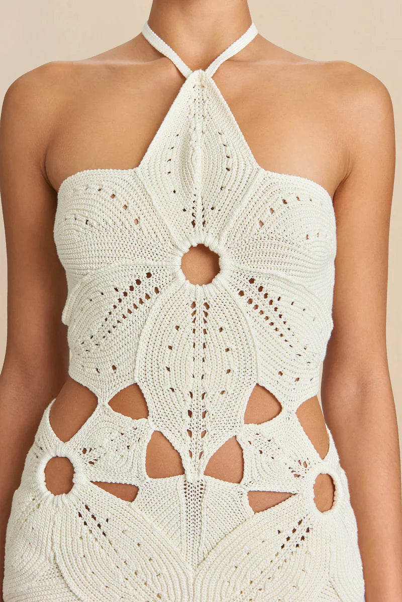 Vestido curto Usy em crochê Flower