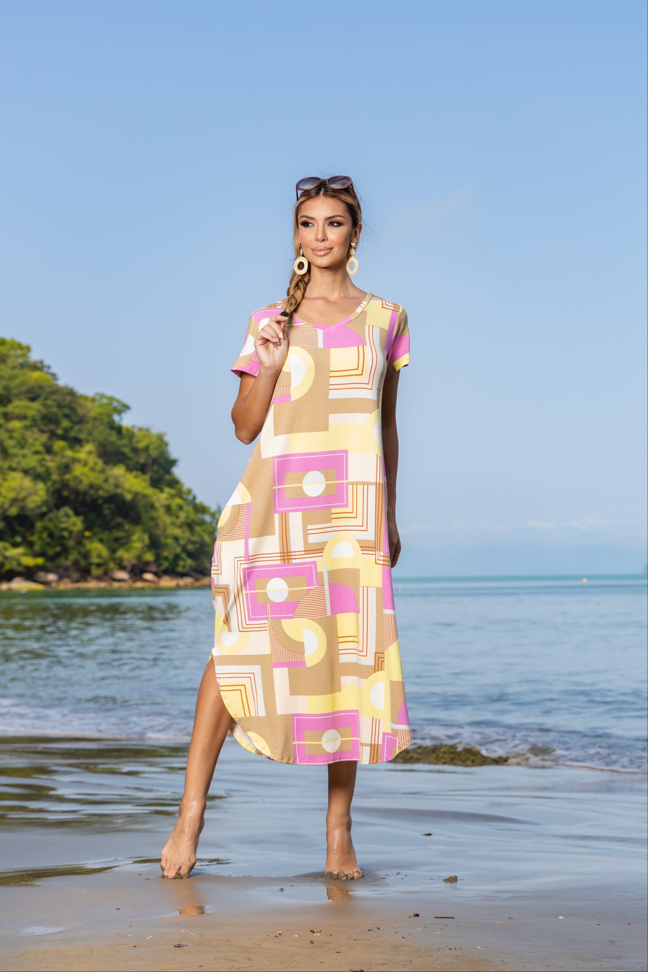 Vestido Longo Soltinho Estampado - Malha Premium