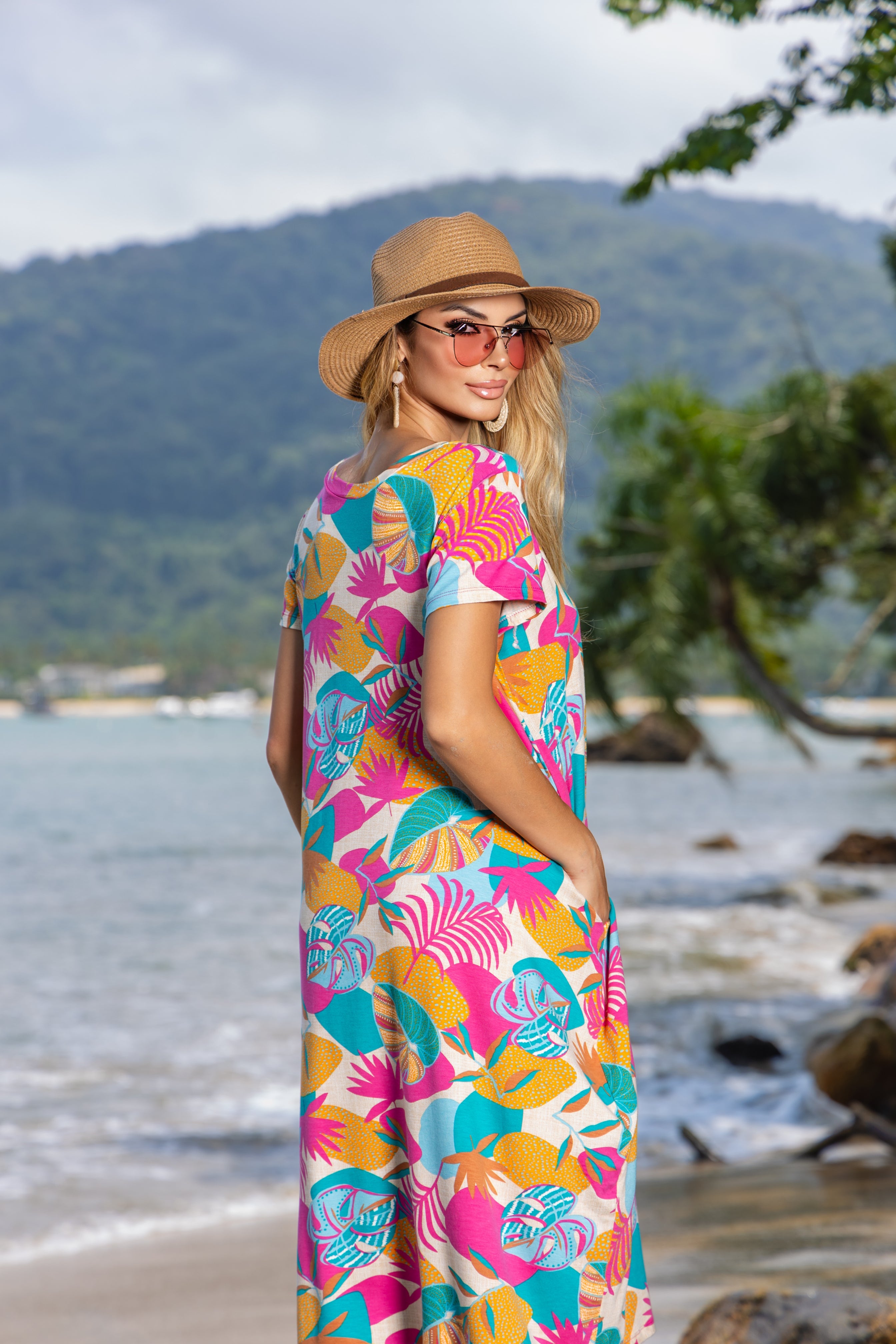 Vestido Longo Soltinho Estampado - Malha Premium