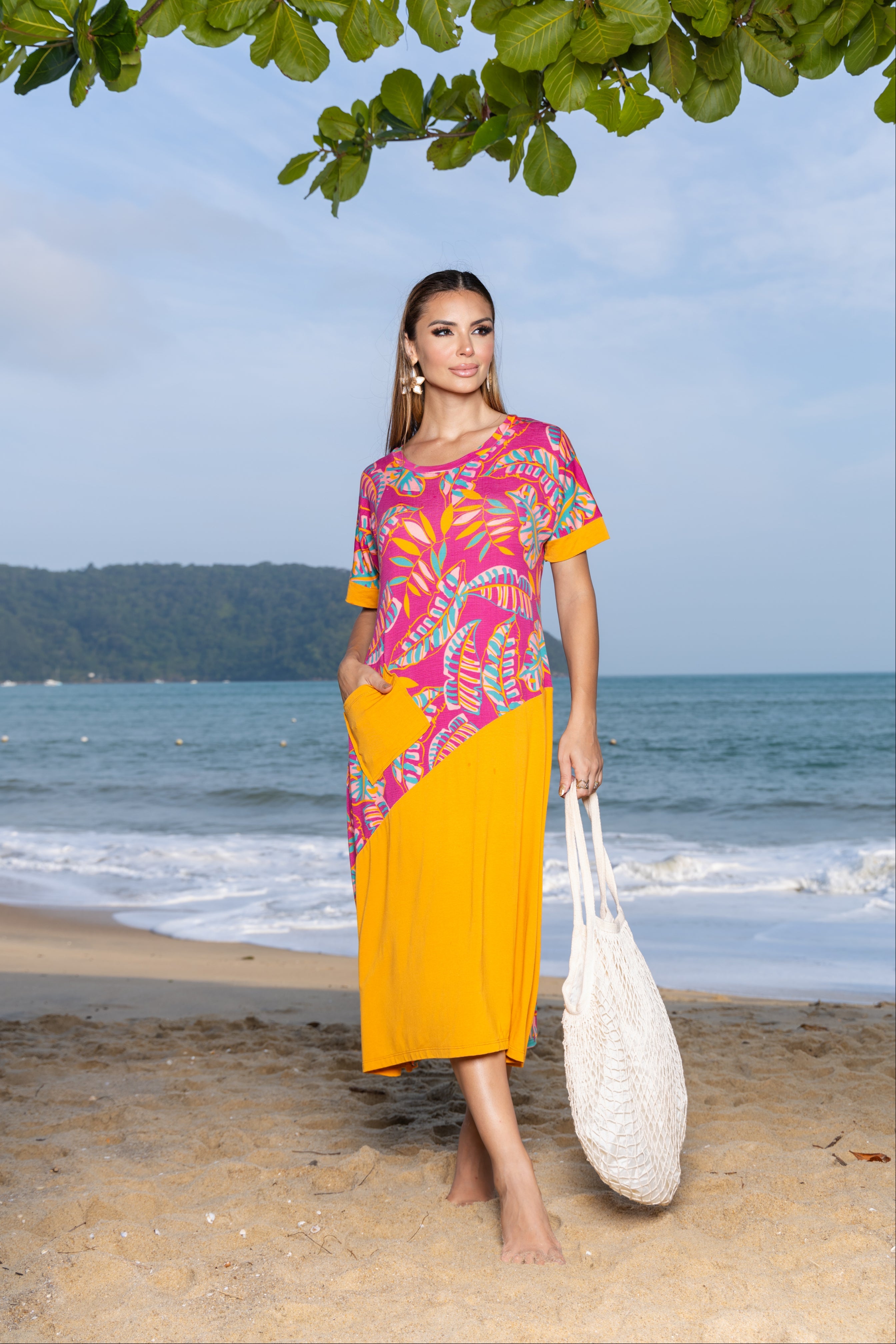 Vestido Longo Soltinho Estampado - Malha Premium