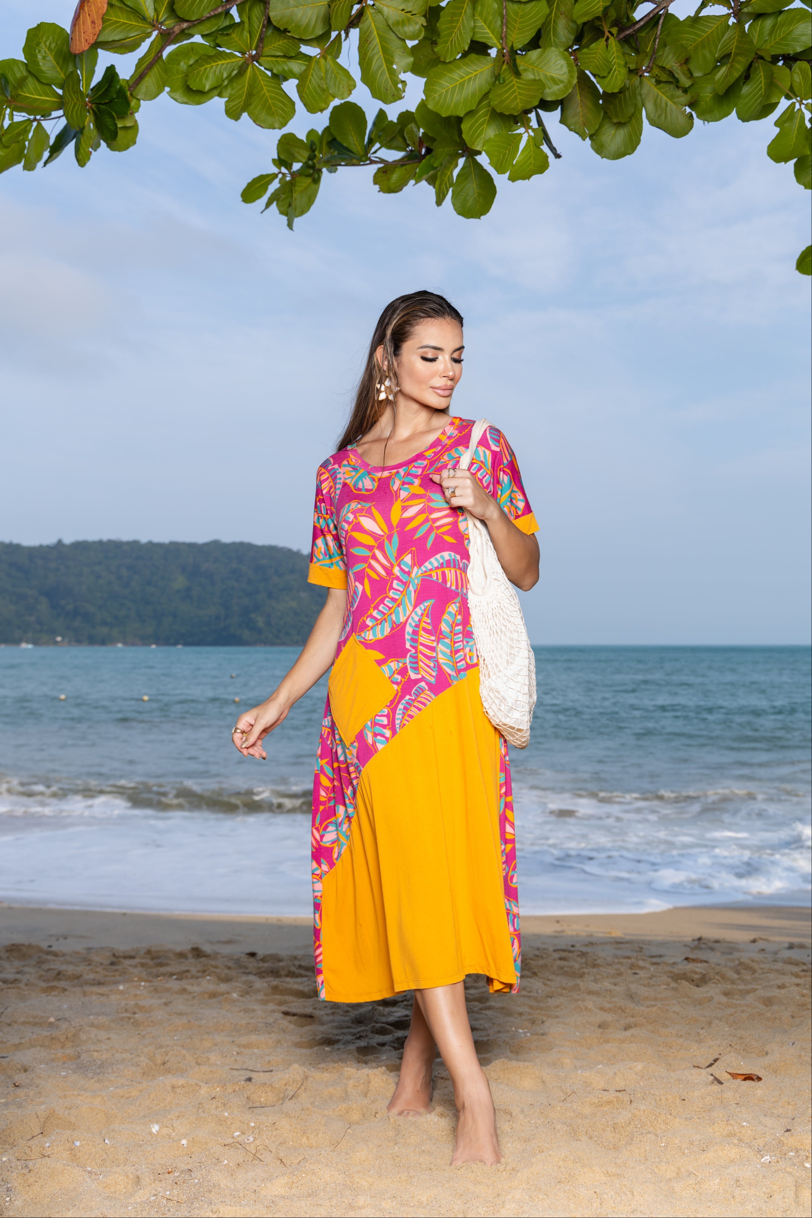 Vestido Longo Soltinho Estampado - Malha Premium