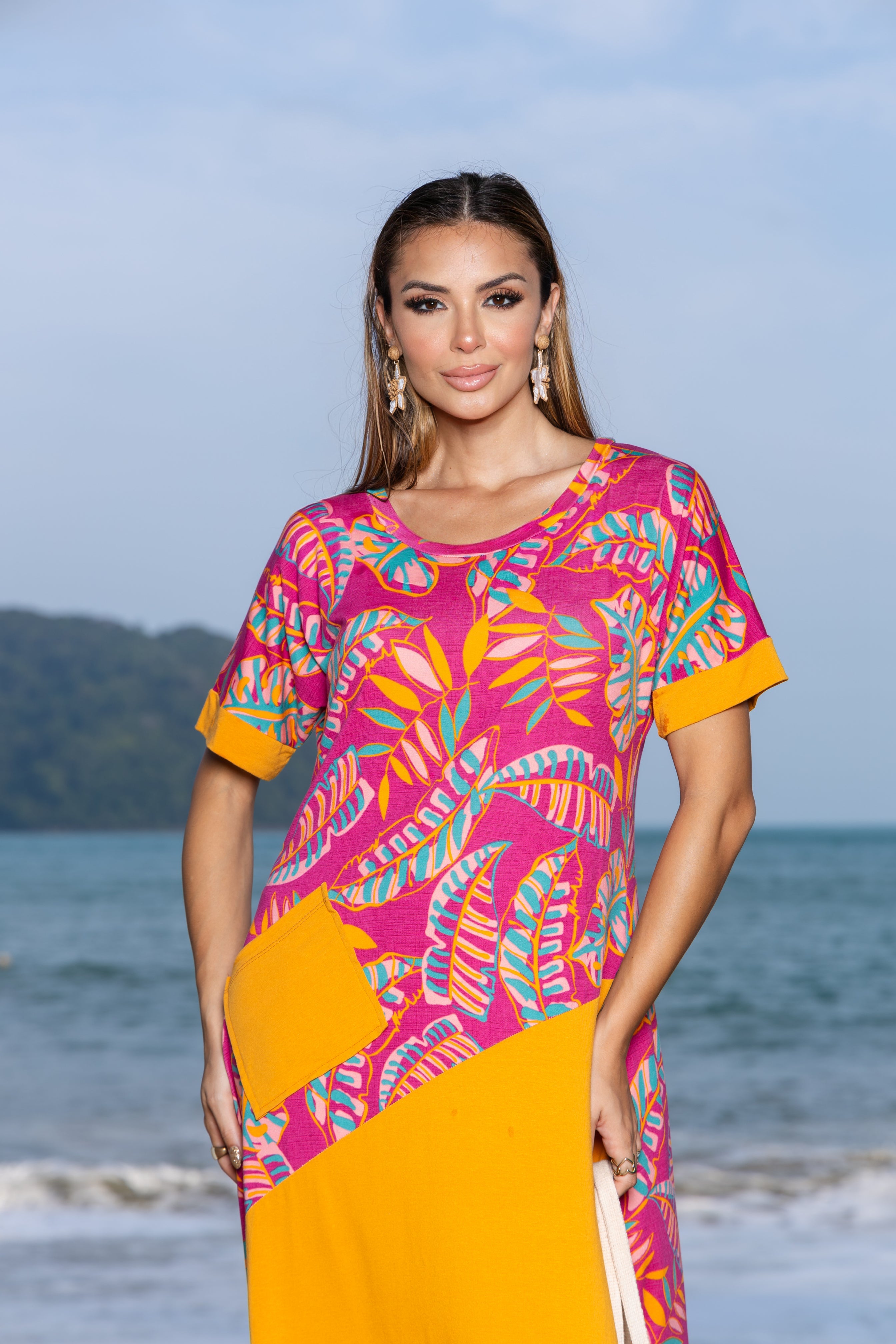 Vestido Longo Soltinho Estampado - Malha Premium