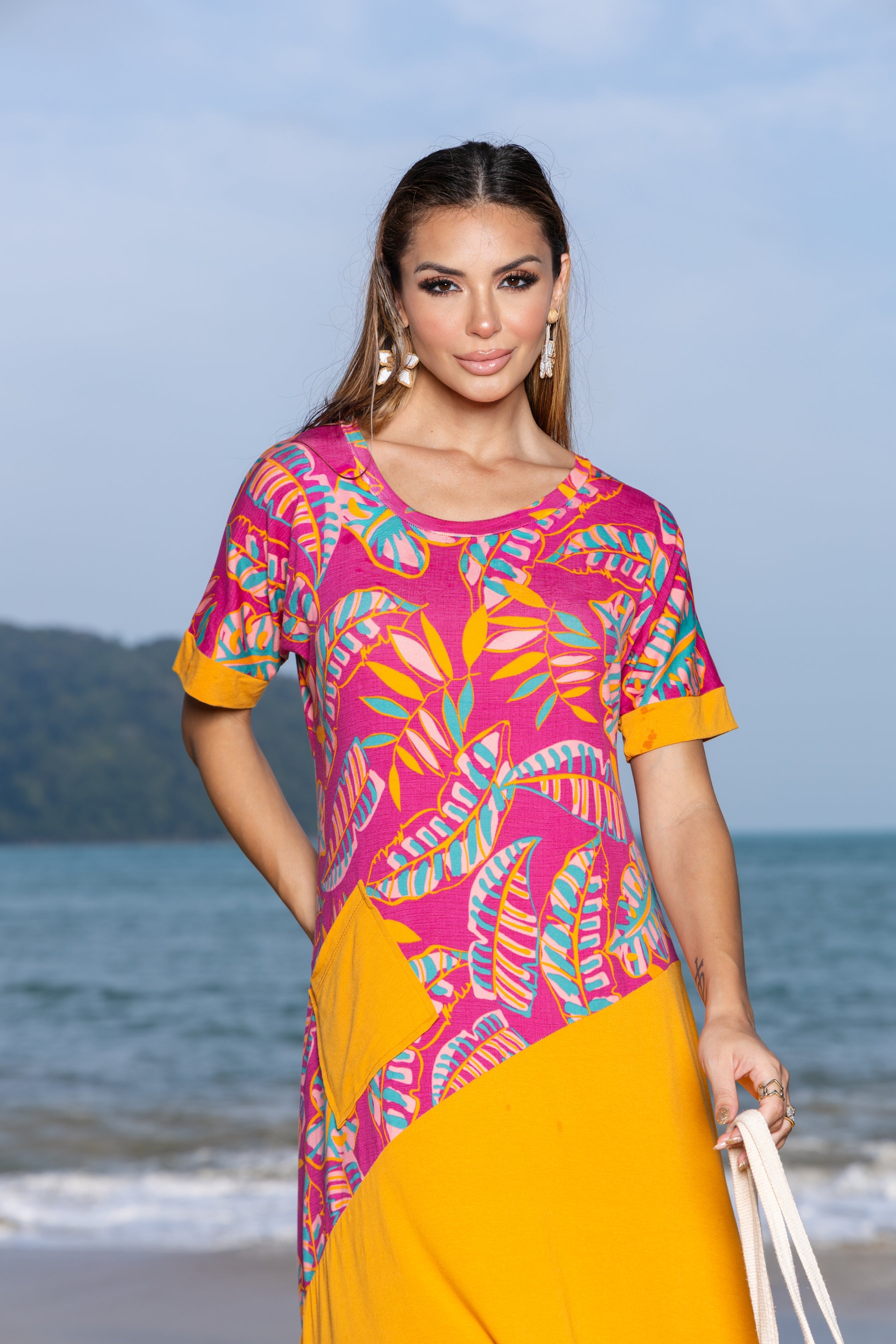 Vestido Longo Soltinho Estampado - Malha Premium