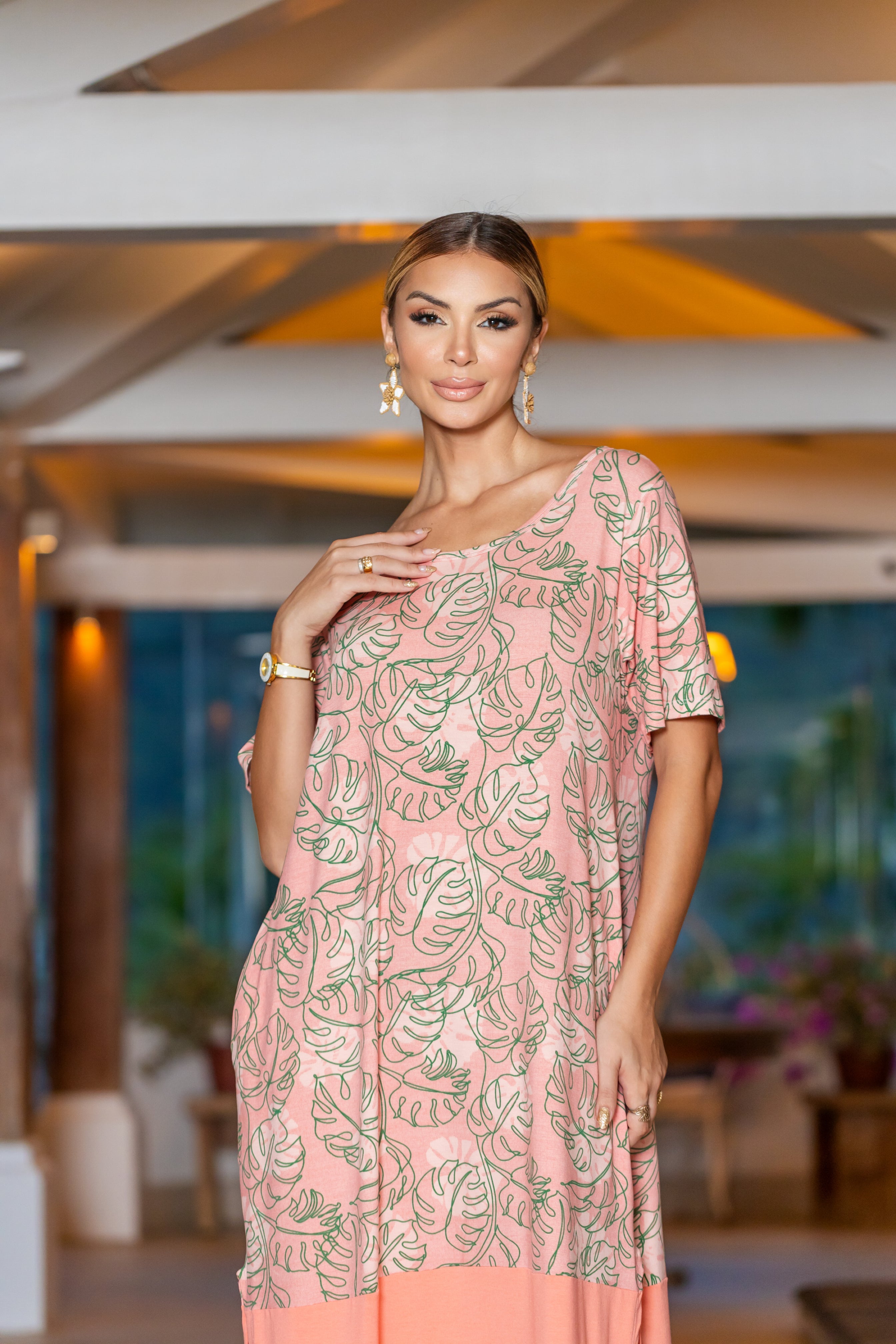 Vestido Longo Soltinho Estampado - Malha Premium