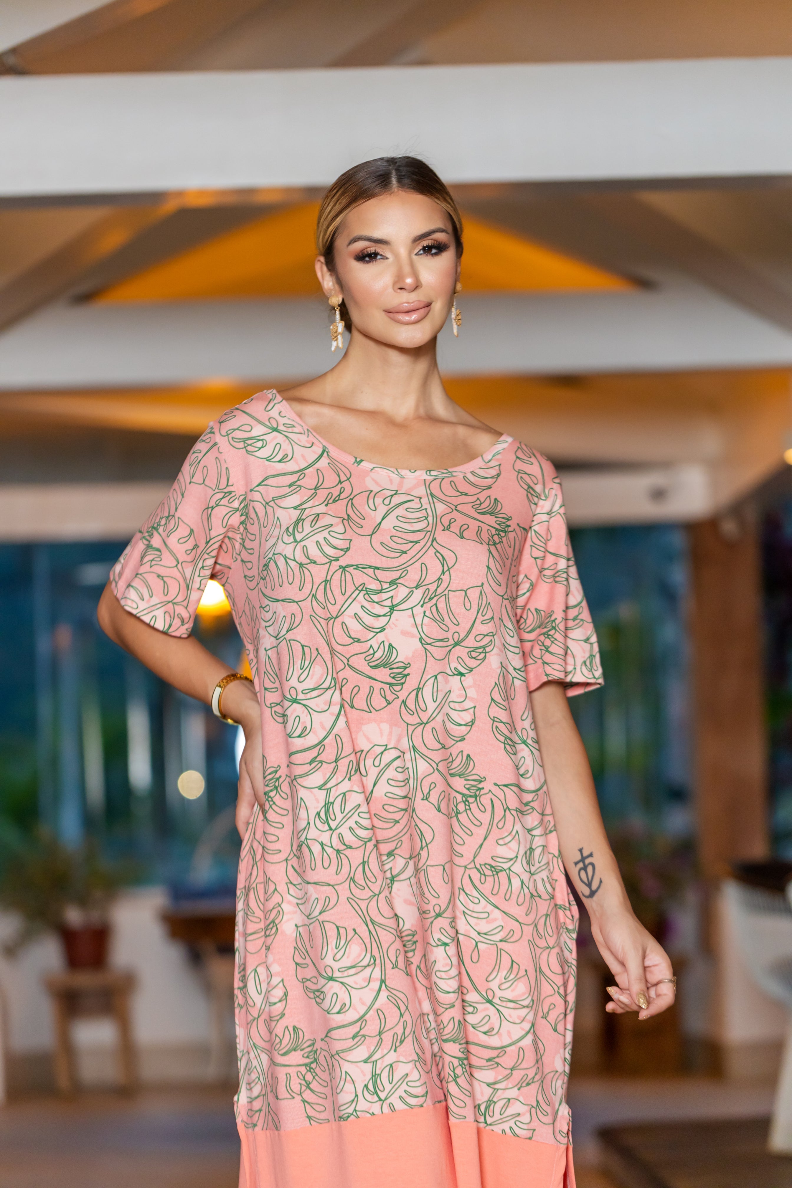 Vestido Longo Soltinho Estampado - Malha Premium