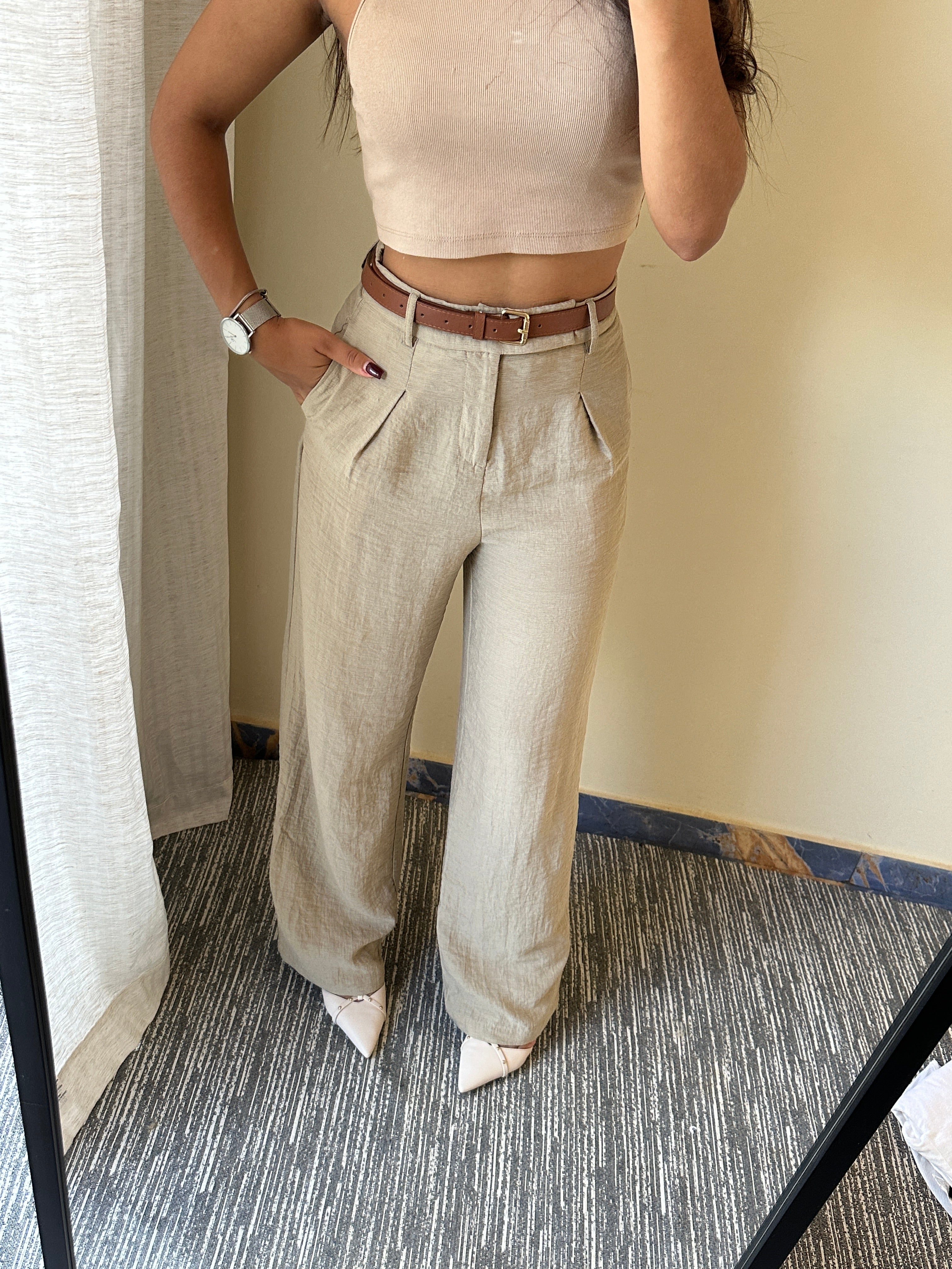 Calça Usy alfaiataria Mel