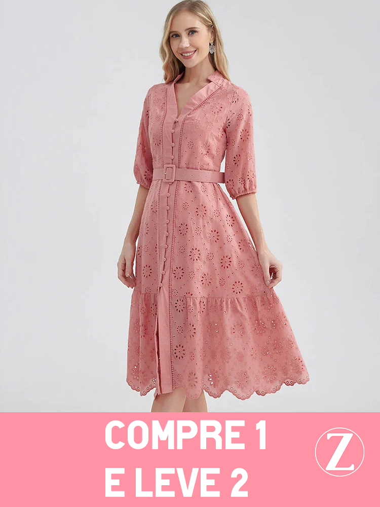 COMPRE 1 LEVE 2 - Vestido Soltinho Laise Midi Elegante