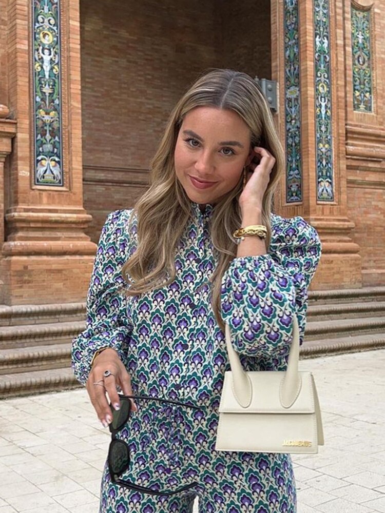 Conjunto Feminino Fashion Estampado - Blusa + Calça