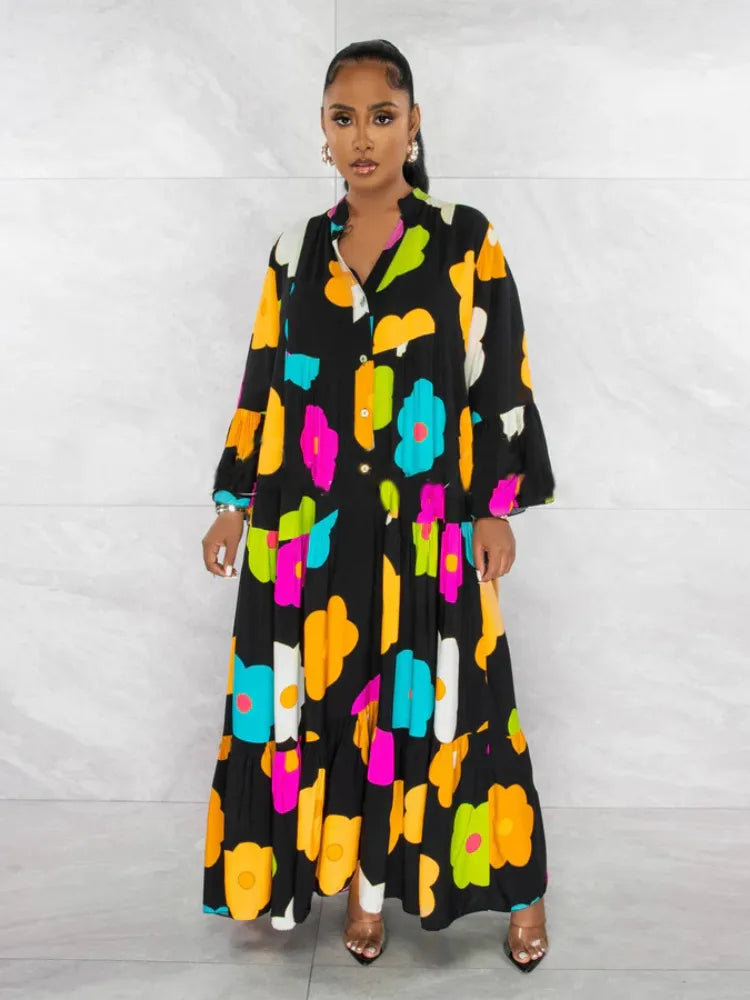 Vestido Estampado Flower Elegante