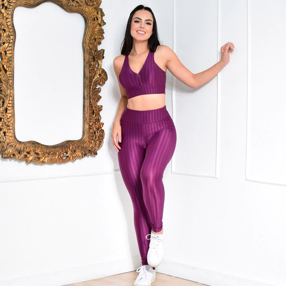 Conjunto Feminino Fitness Legging Roxo