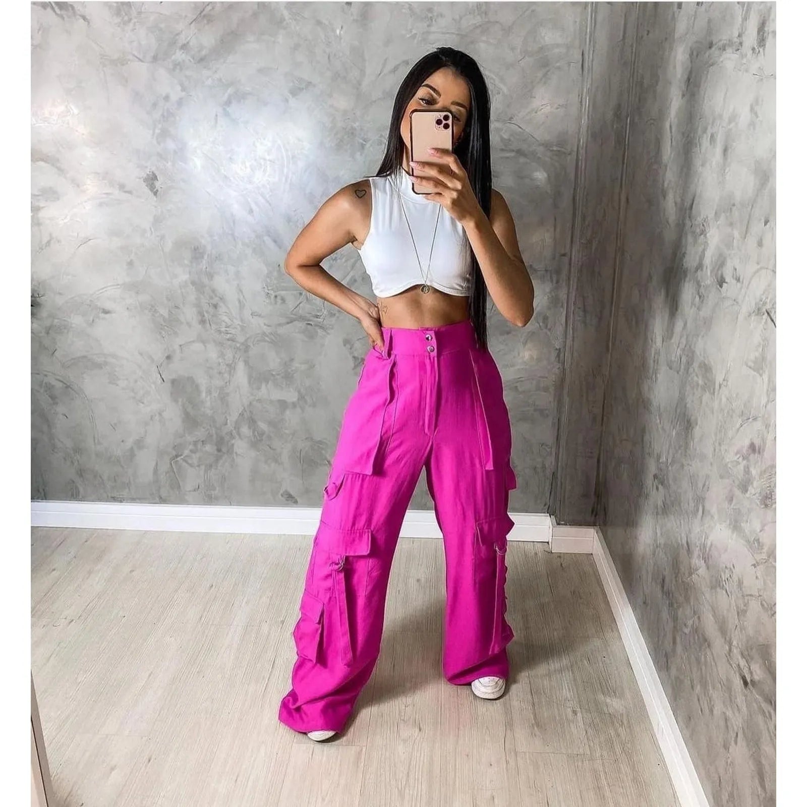 Calça-Cargo-Feminina-Zirta-Pink