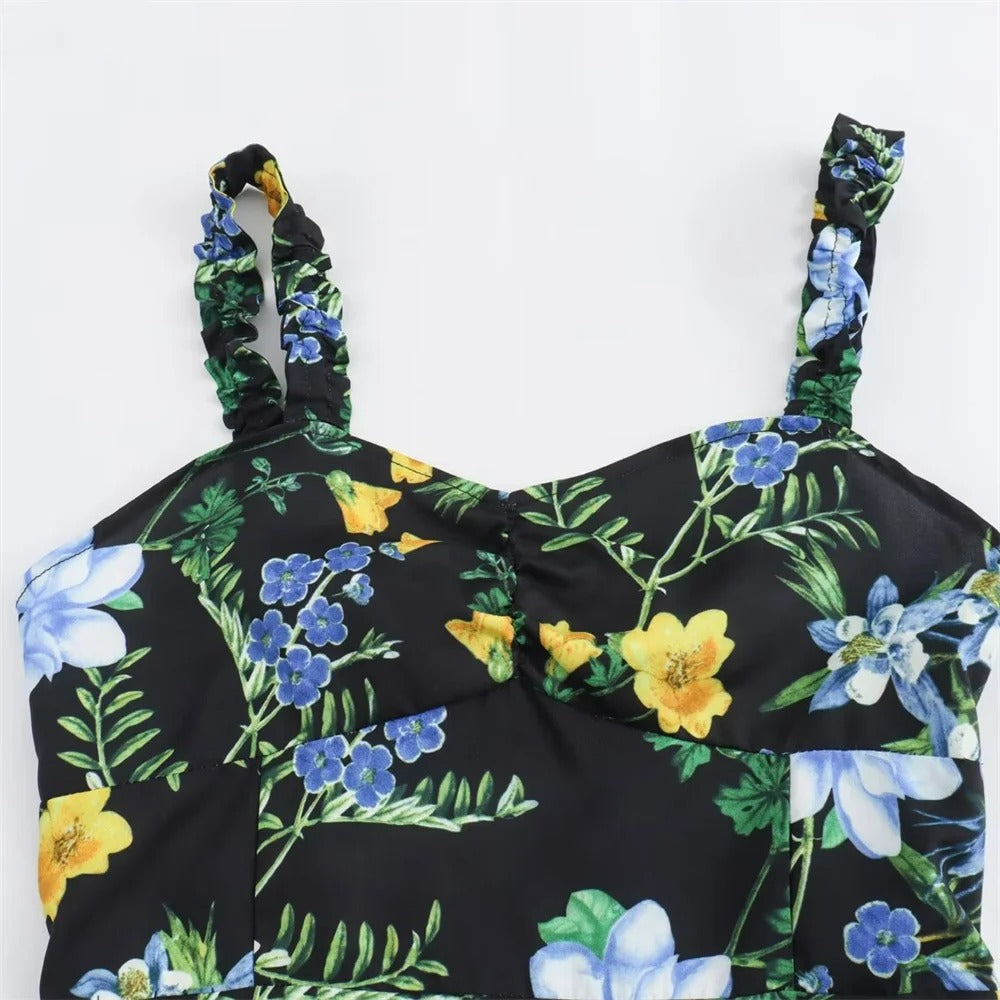 Vestido Lorena Floral Romântico e Vibrante