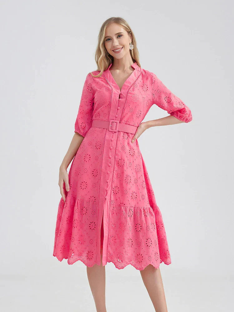 Vestido Soltinho Laise Midi Elegante